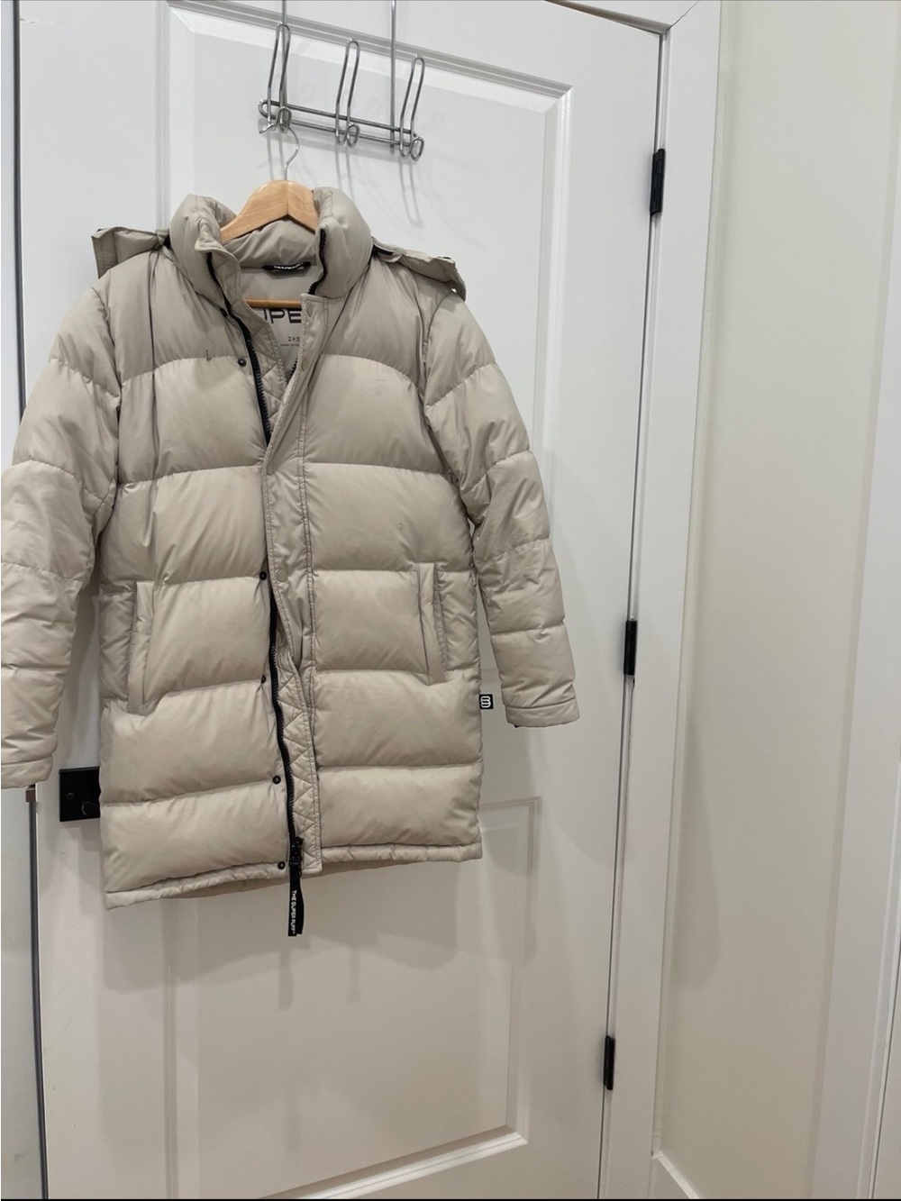 Aritzia Neutral Beige Long Puffer Jacket